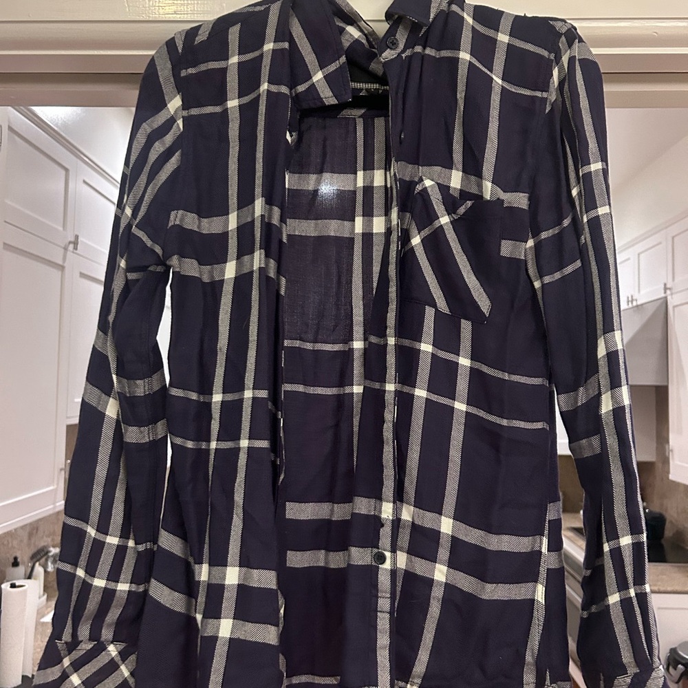 Rails Blue and White Casual Button Down Shirt